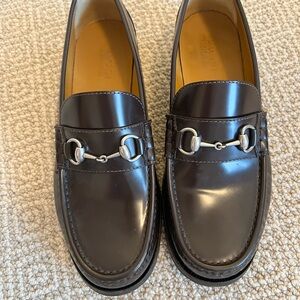 Gucci Dark Brown Leather Horsebit Loafers Men’s size 10